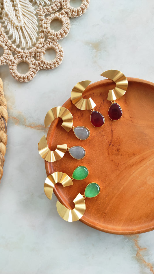 Golden moon earrings