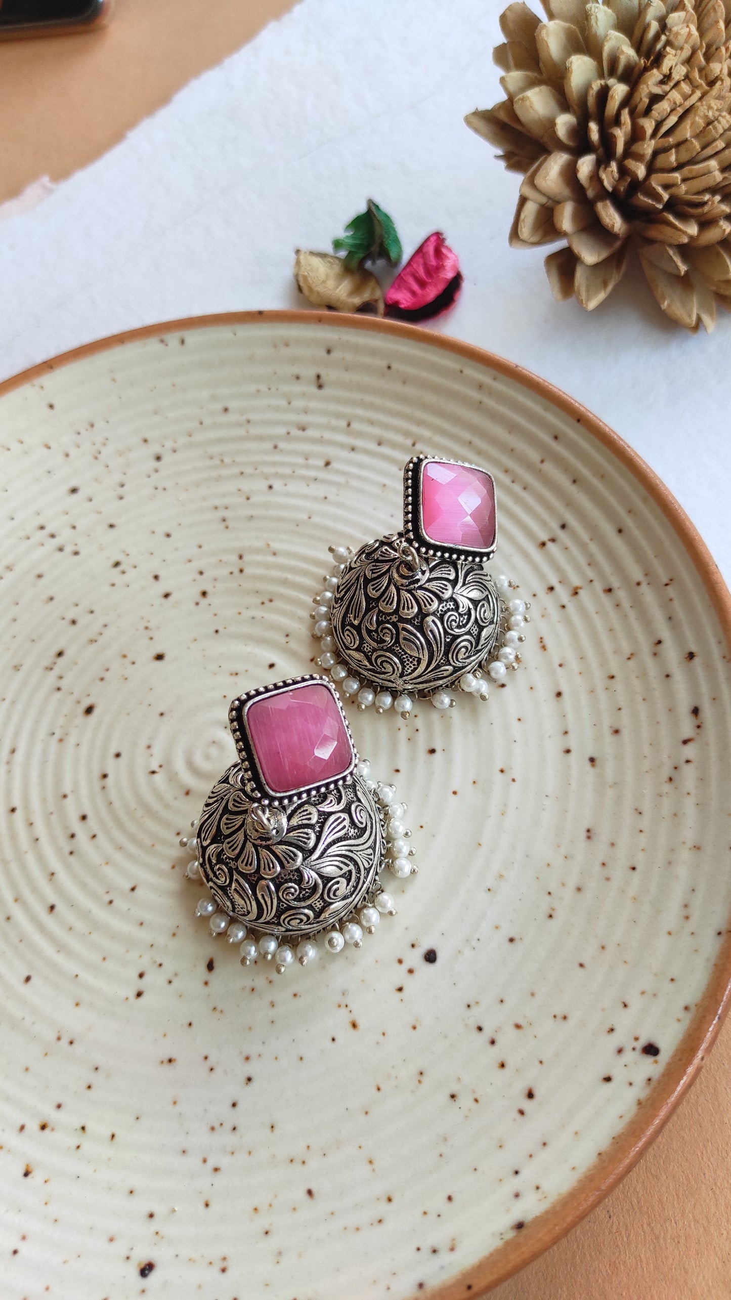 Chitra oxidized jhumka