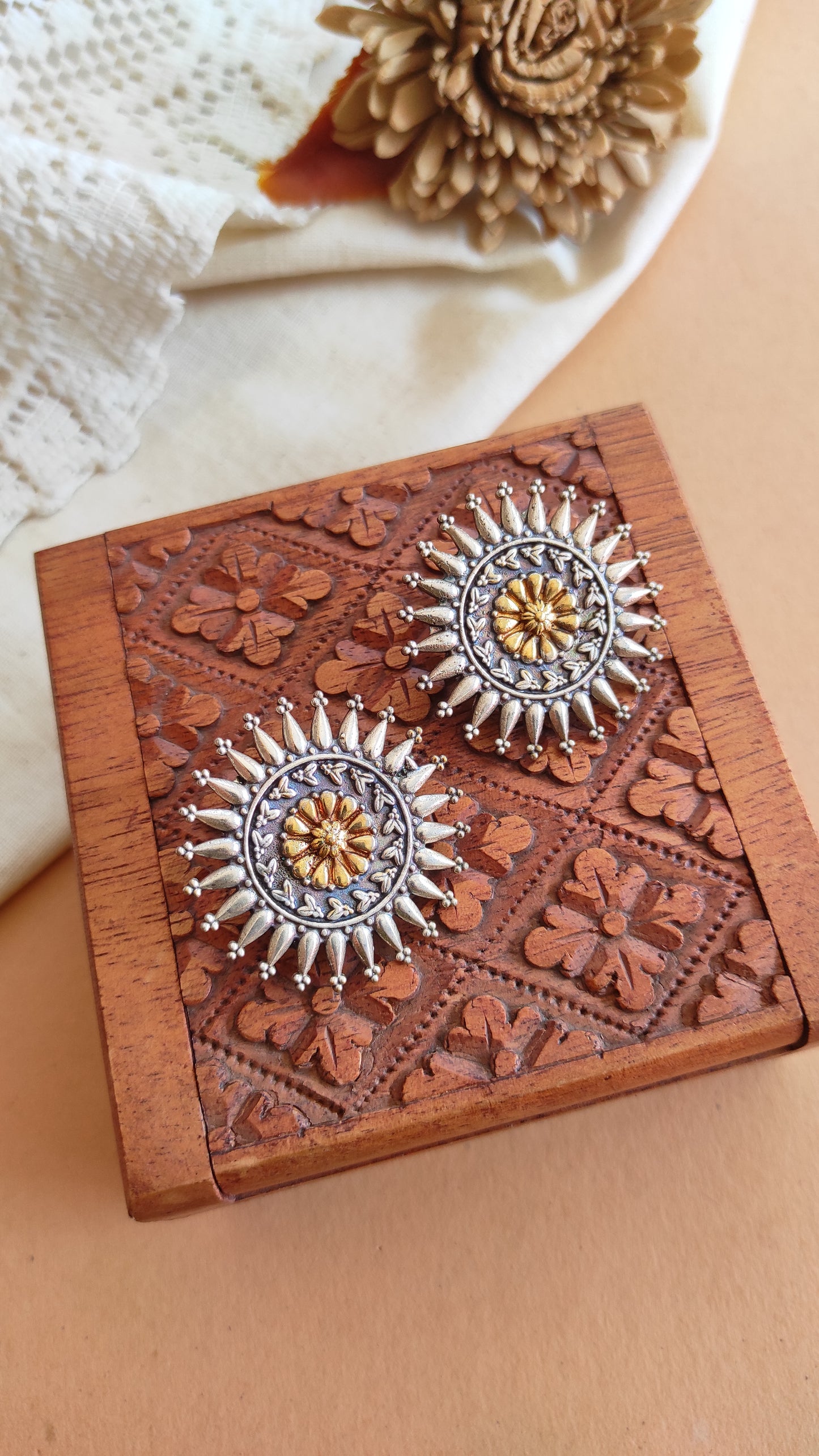 Sayani dualtone spiked stud earrings