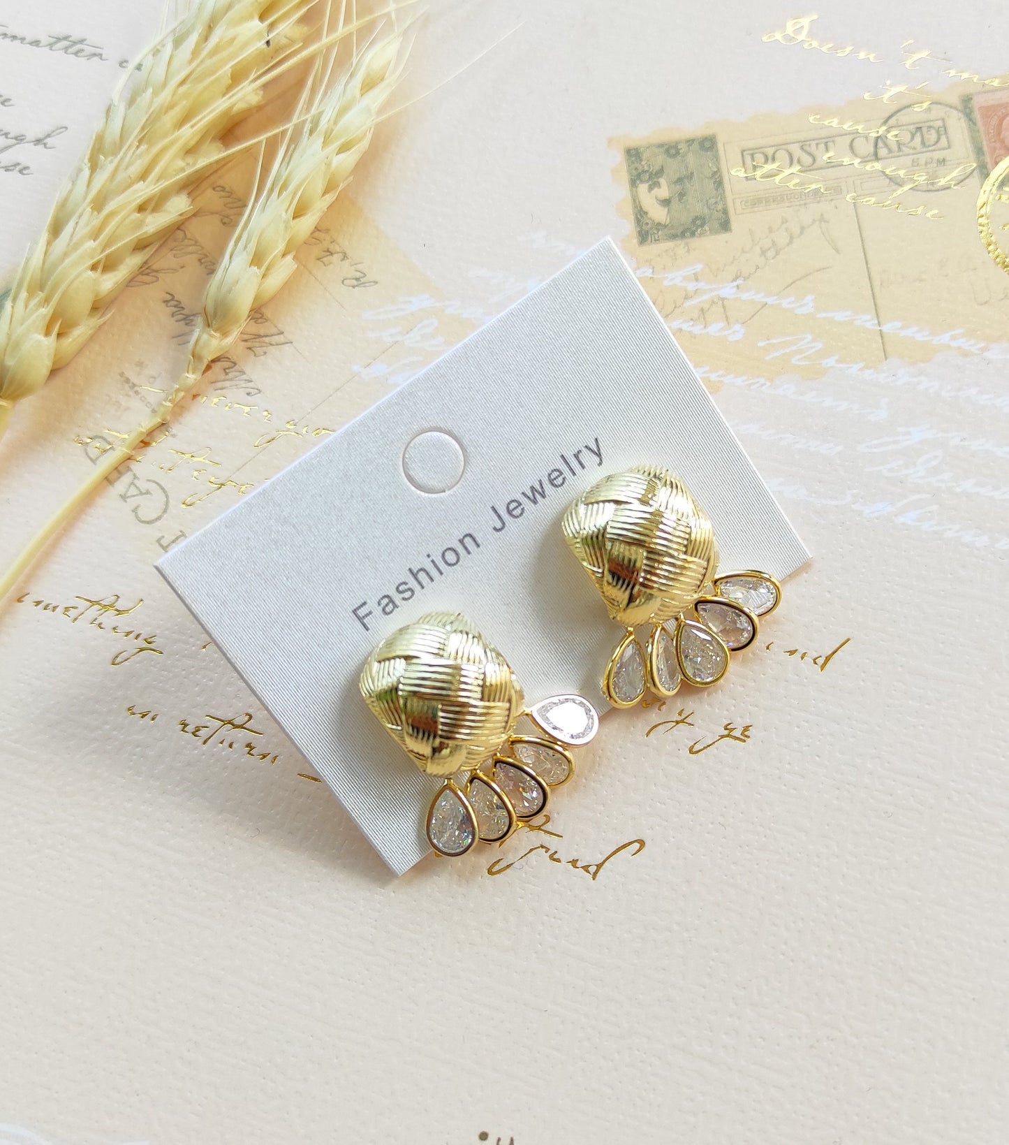 Korean Zivara earrings with zirconia stones