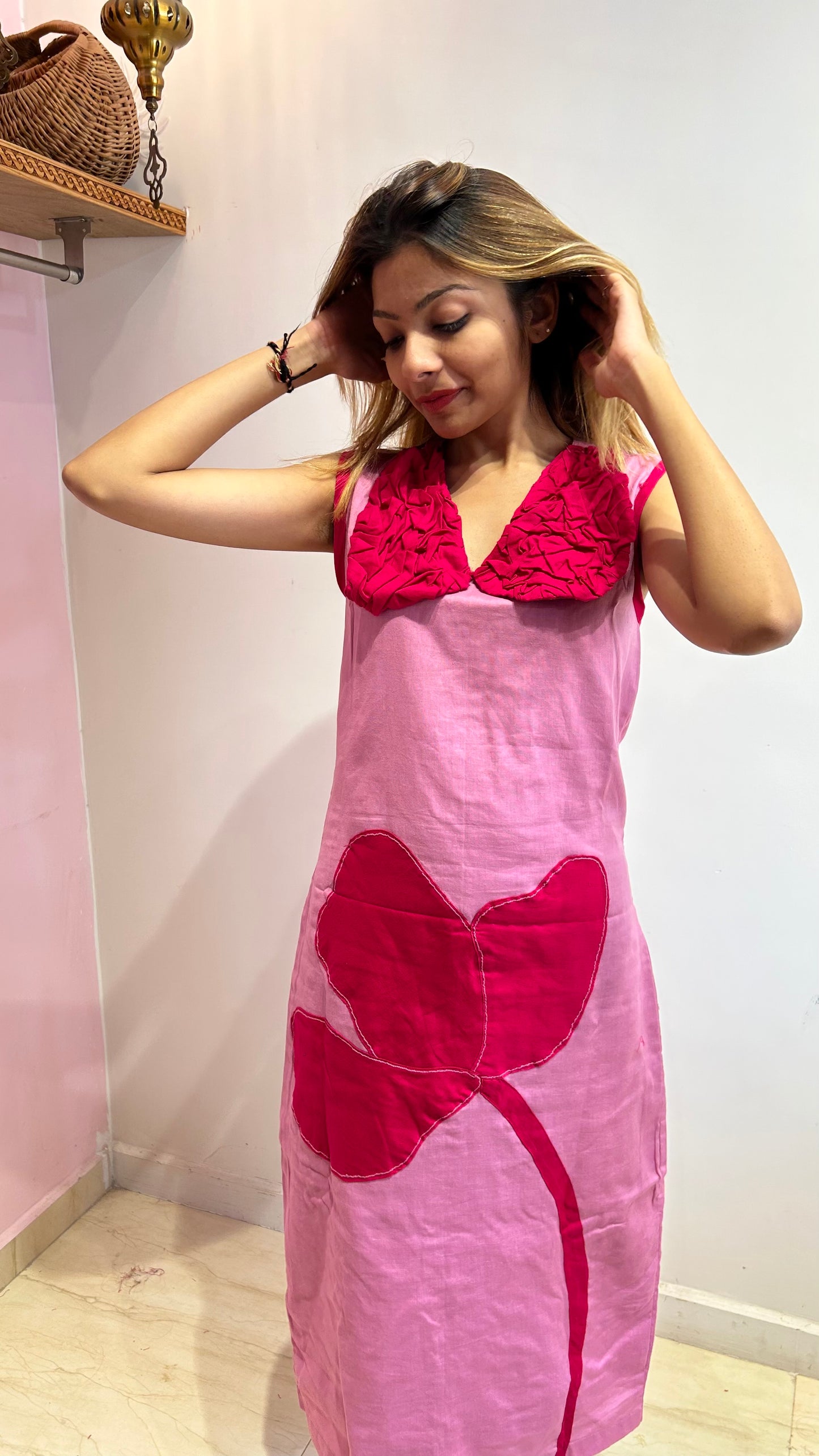 Pink Poppies Bodycon Dress