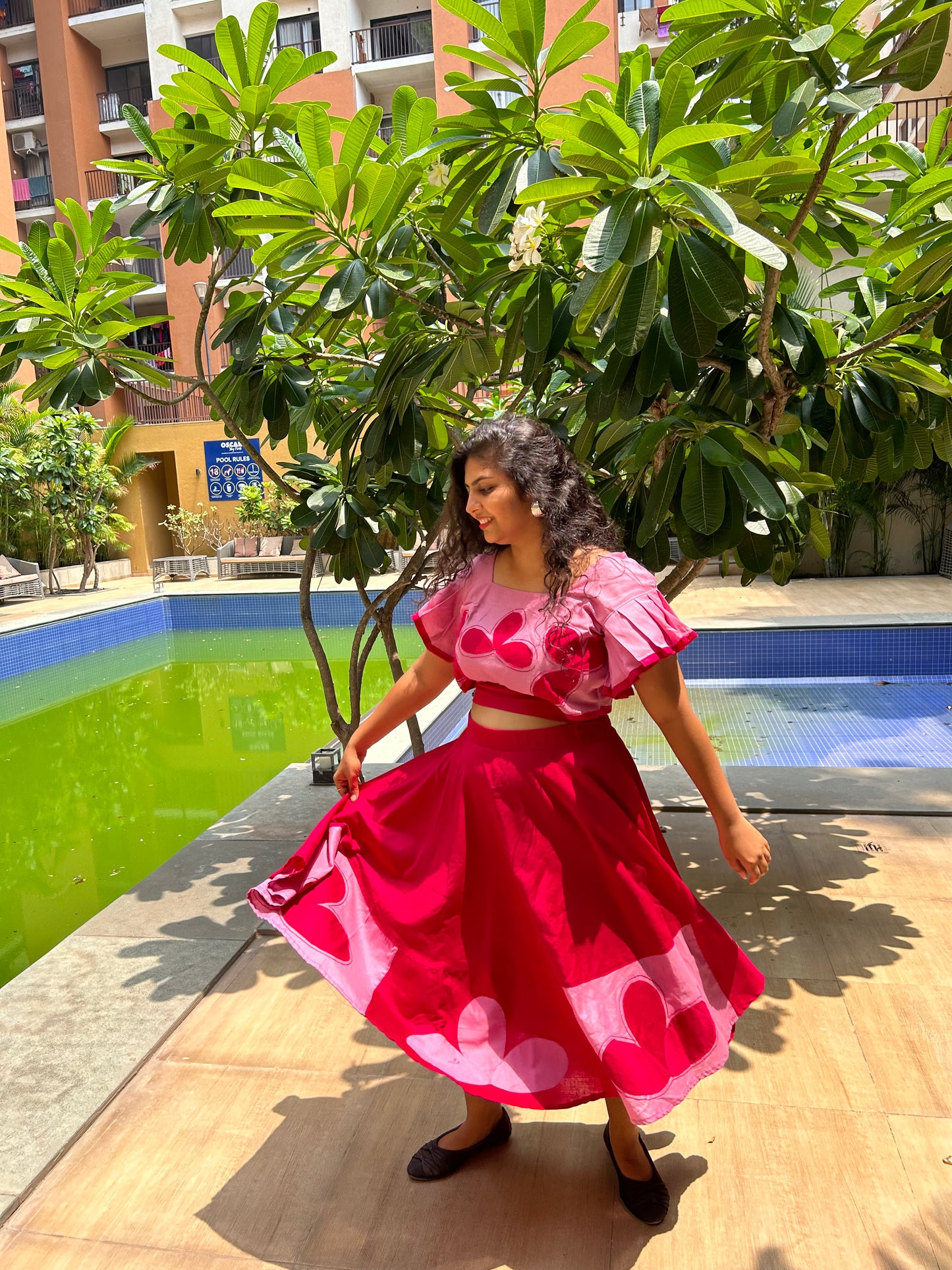 Mariposa Applique Skirt Set