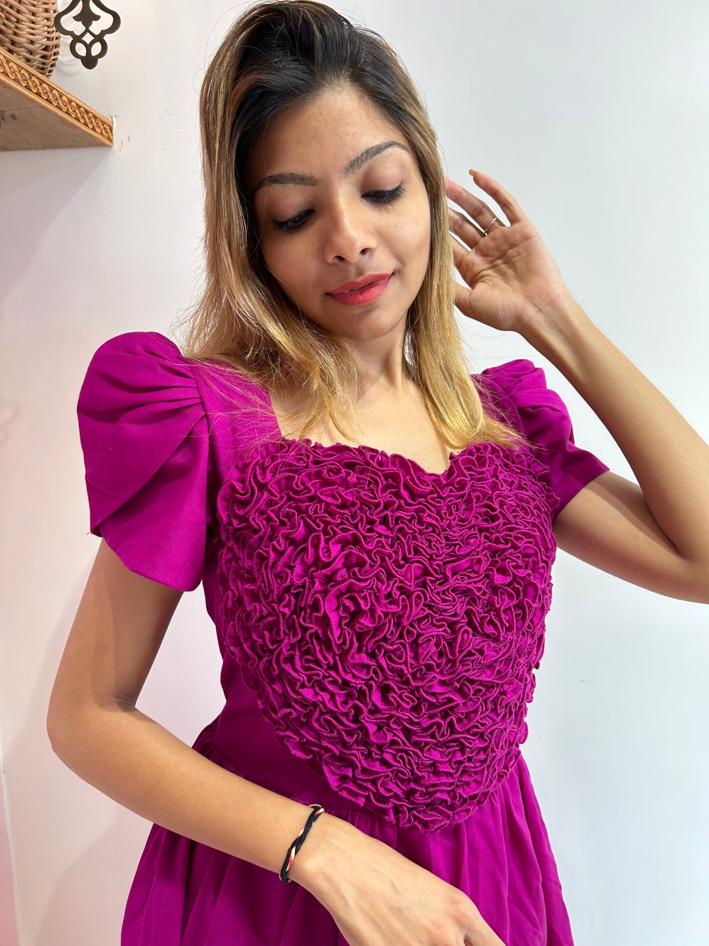 3 Tiered Purple Heart Dress