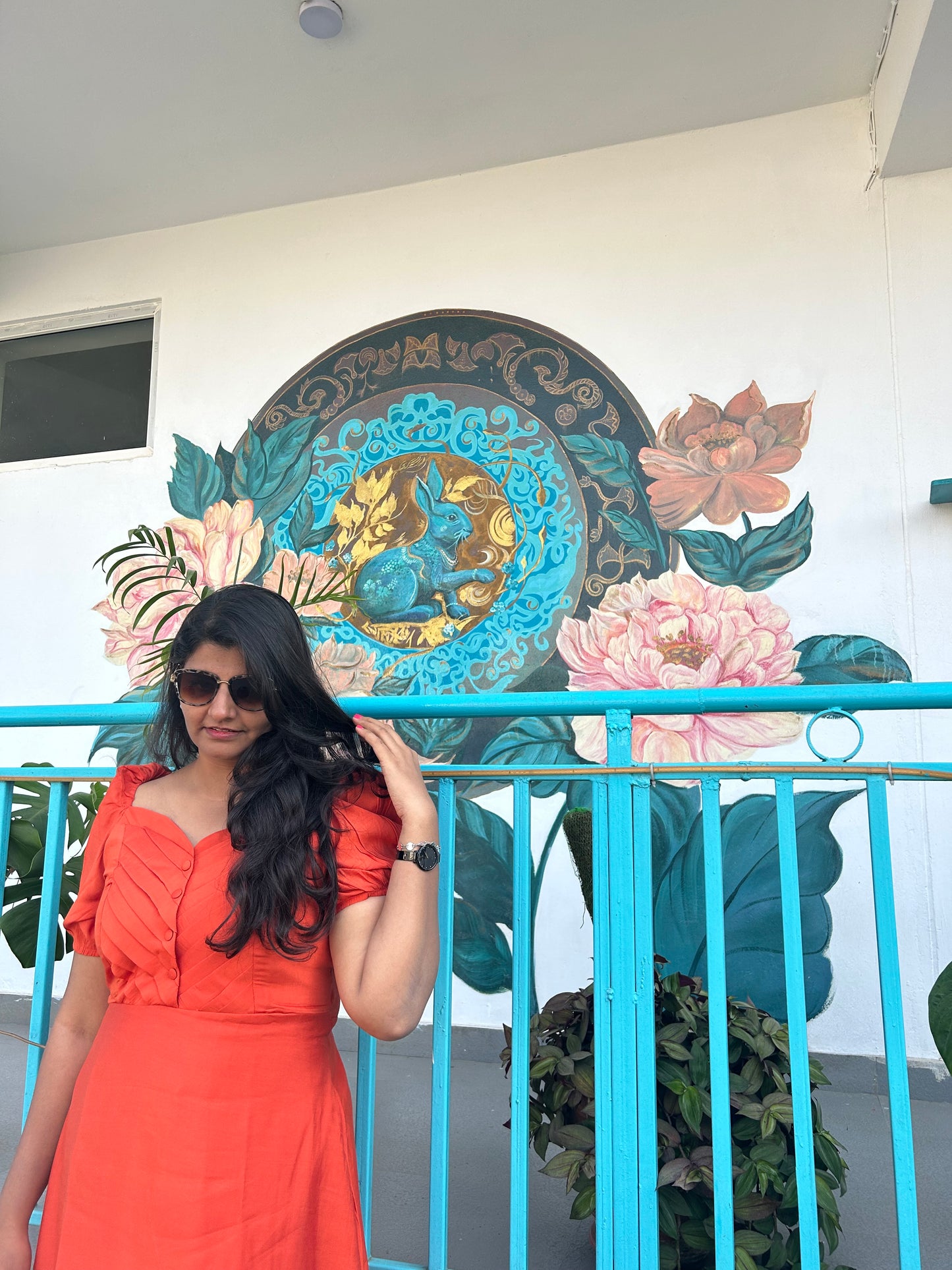 Orange Pleated Marigold Dress
