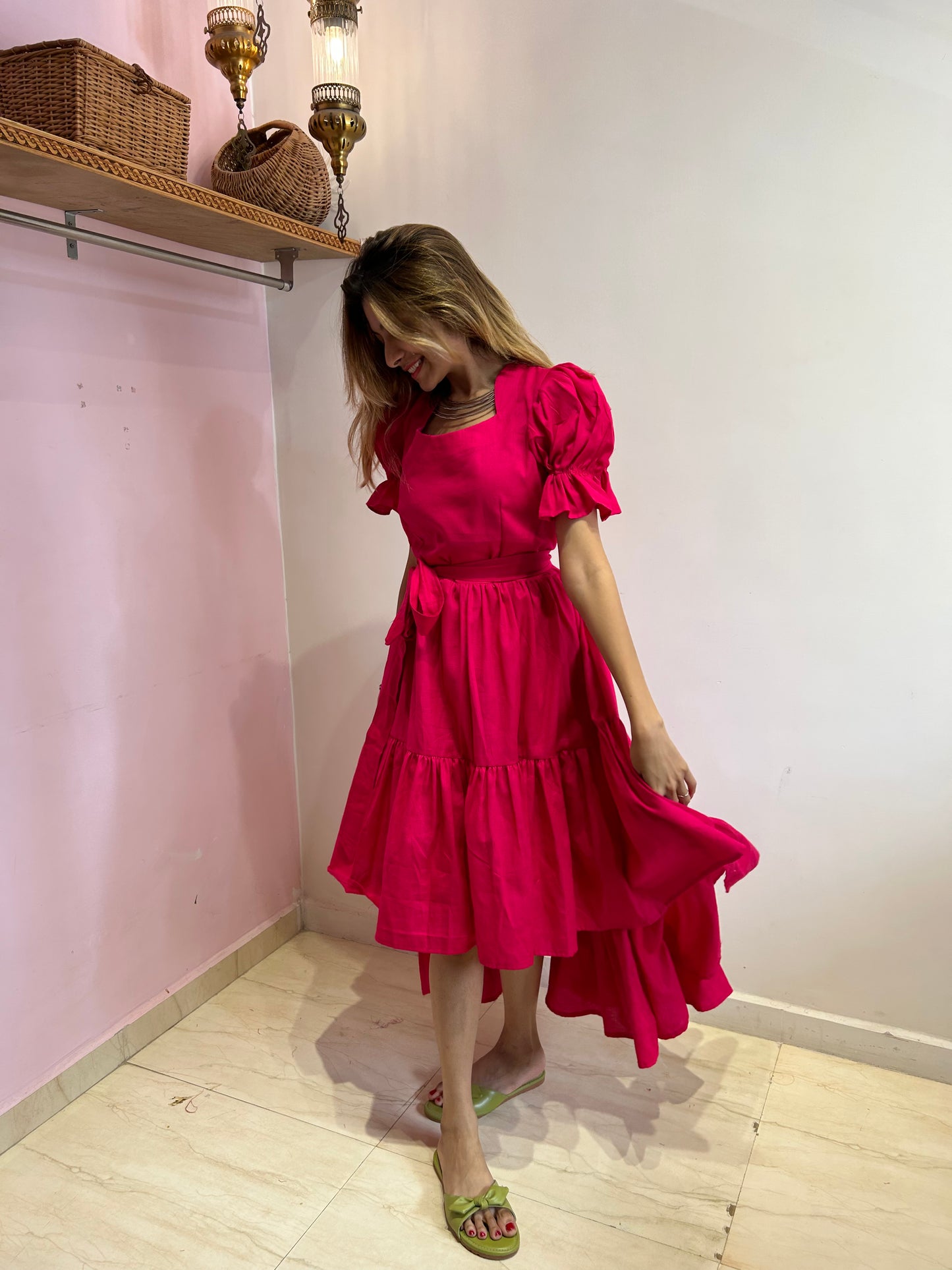 Alisa High Low Dress Pink
