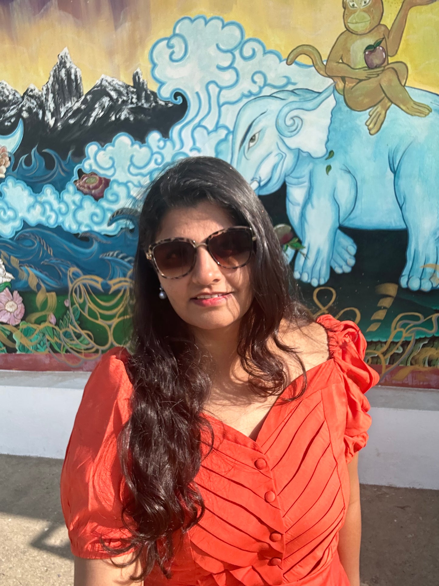 Orange Pleated Marigold Dress