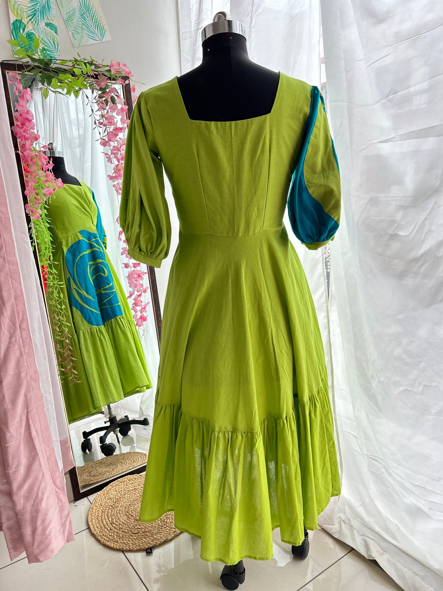 Green Rosette Dress