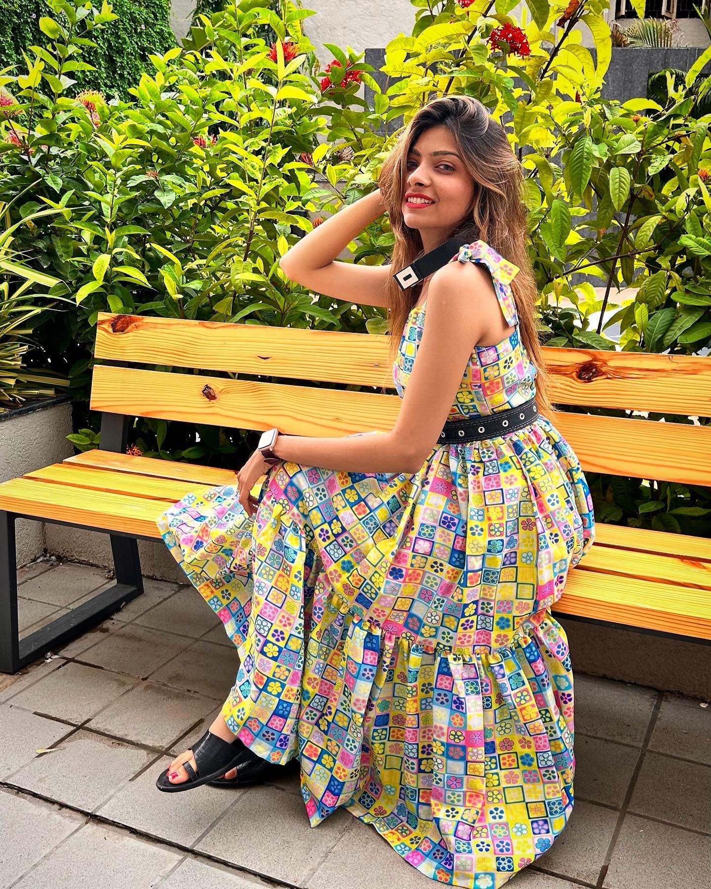Yellow Floral 2 Tiered Esha Dress