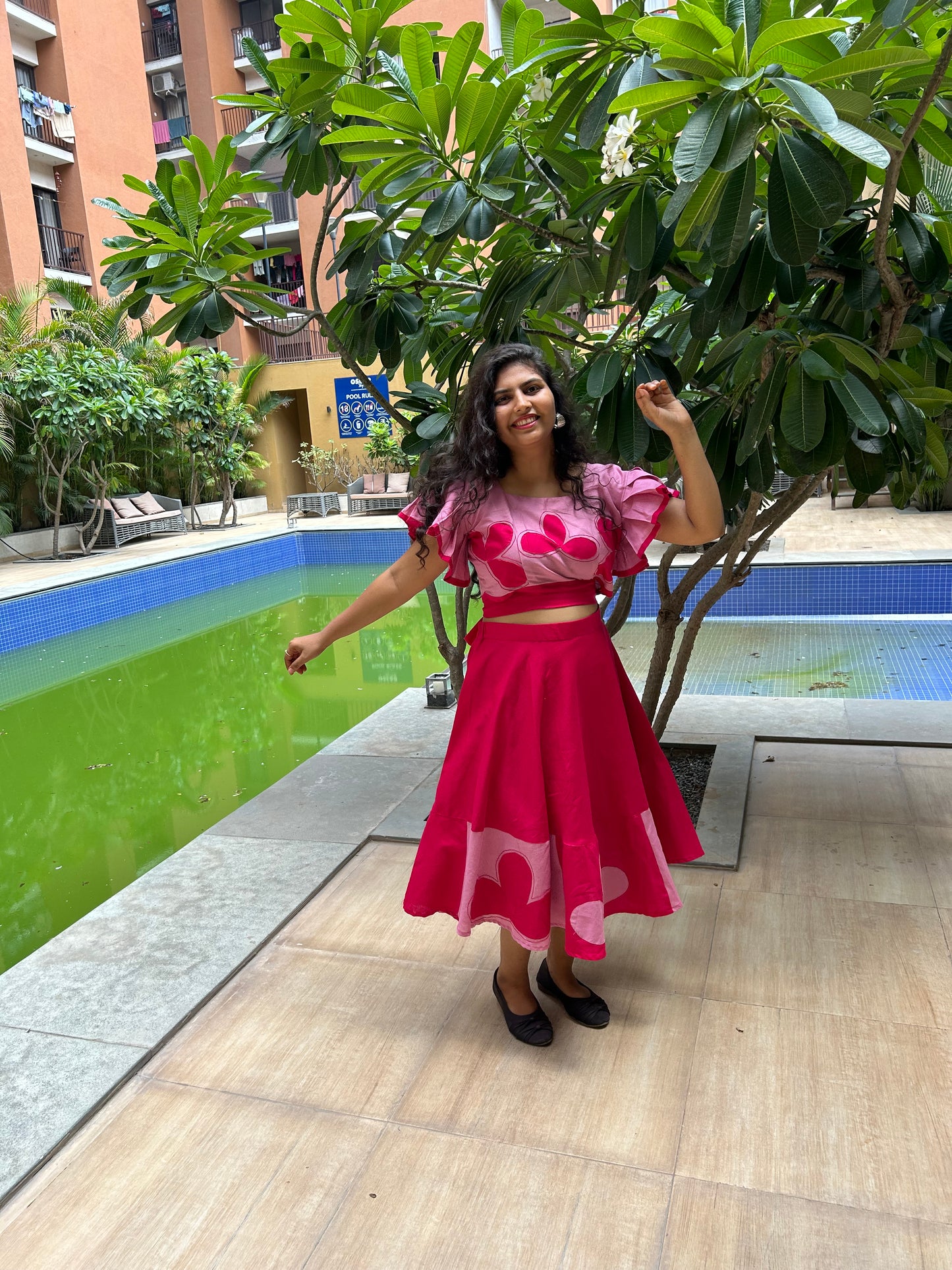 Mariposa Applique Skirt Set