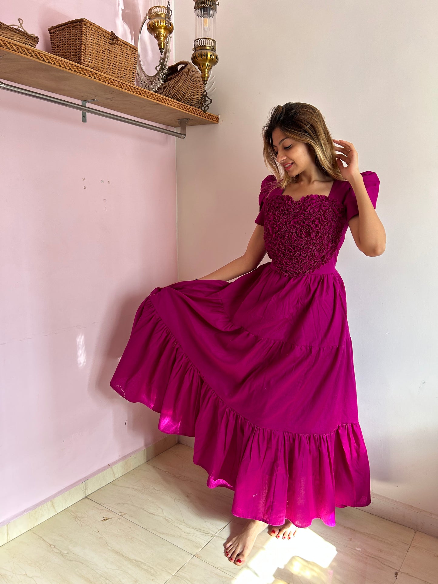 3 Tiered Purple Heart Dress