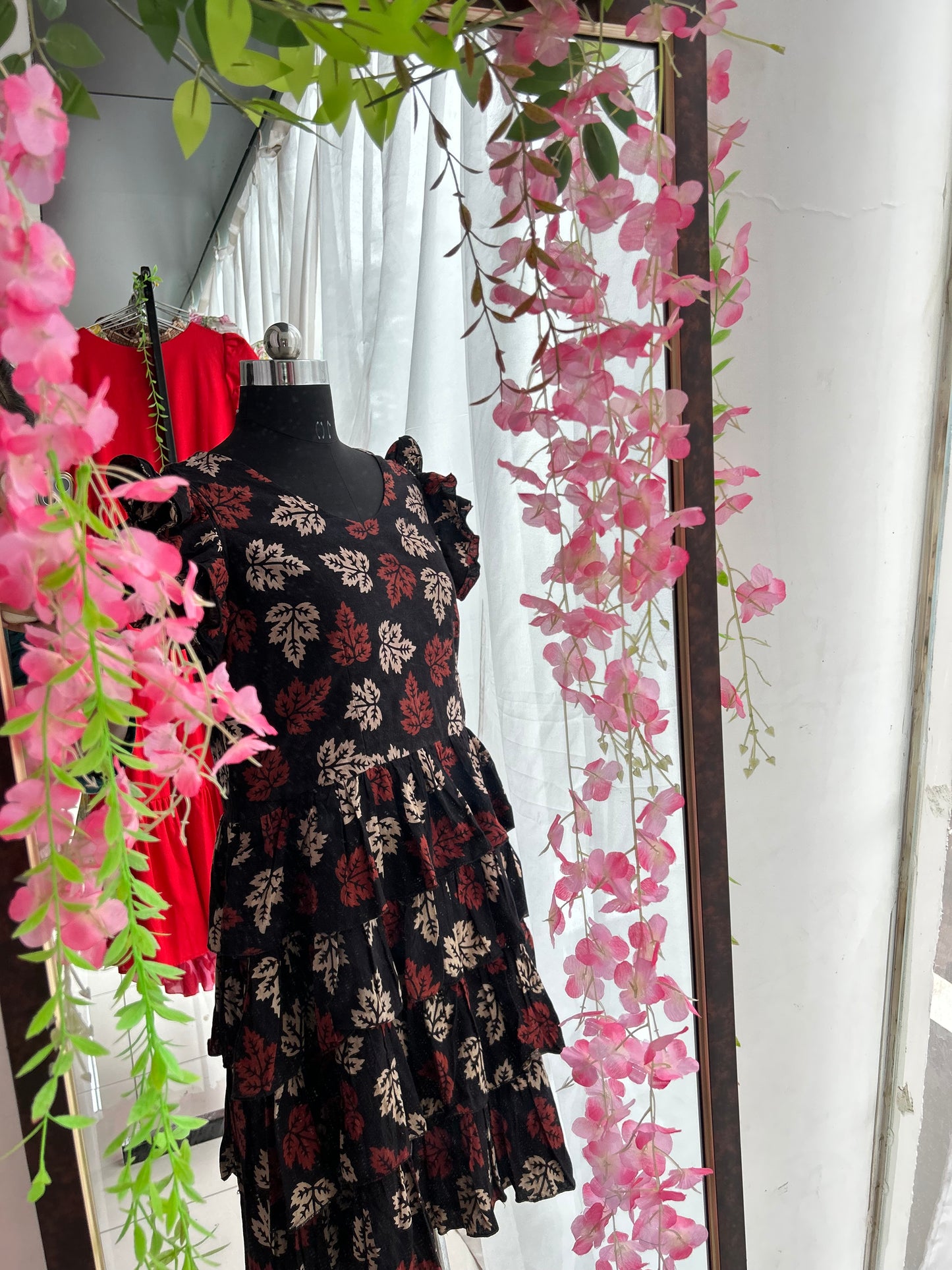 Saujanya Hand Block Printed Ruffled Dress