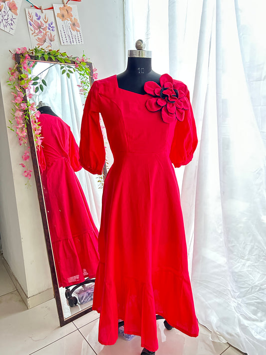 Peach Flower Suzanne Dress