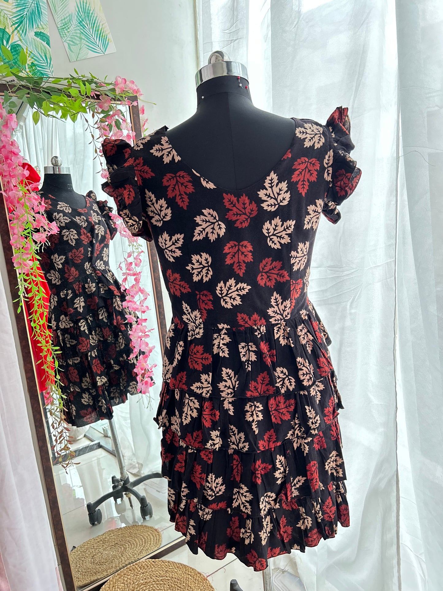 Saujanya Hand Block Printed Ruffled Dress