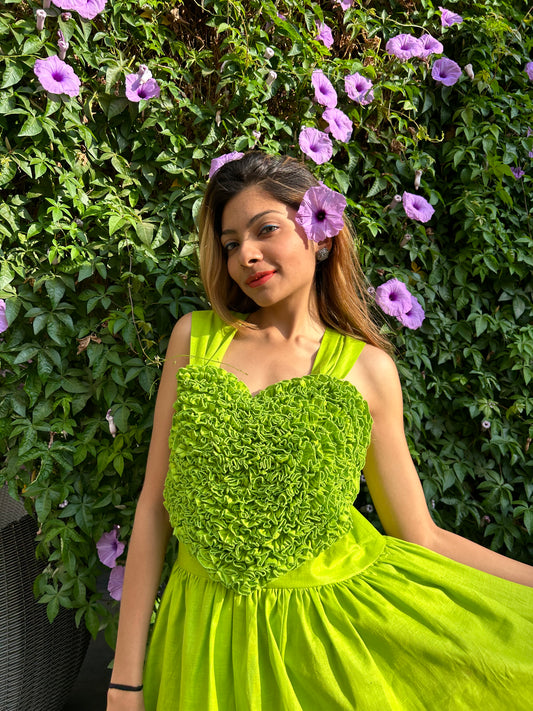 Green 2 Tiered Heart Dress