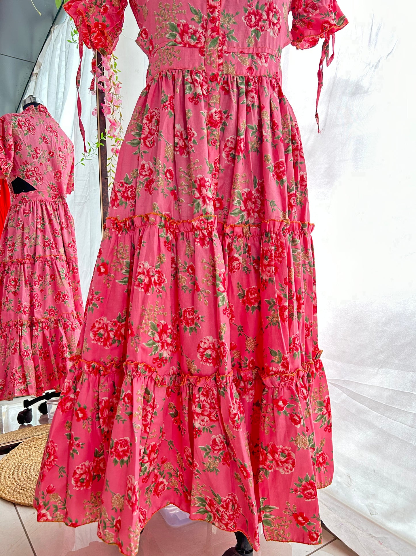 Pink Peony Shirt Dress