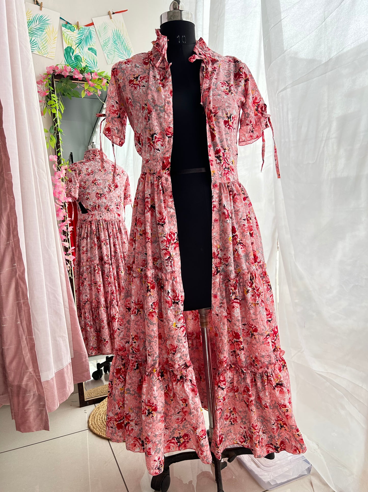 Red Rose Shirt Dress