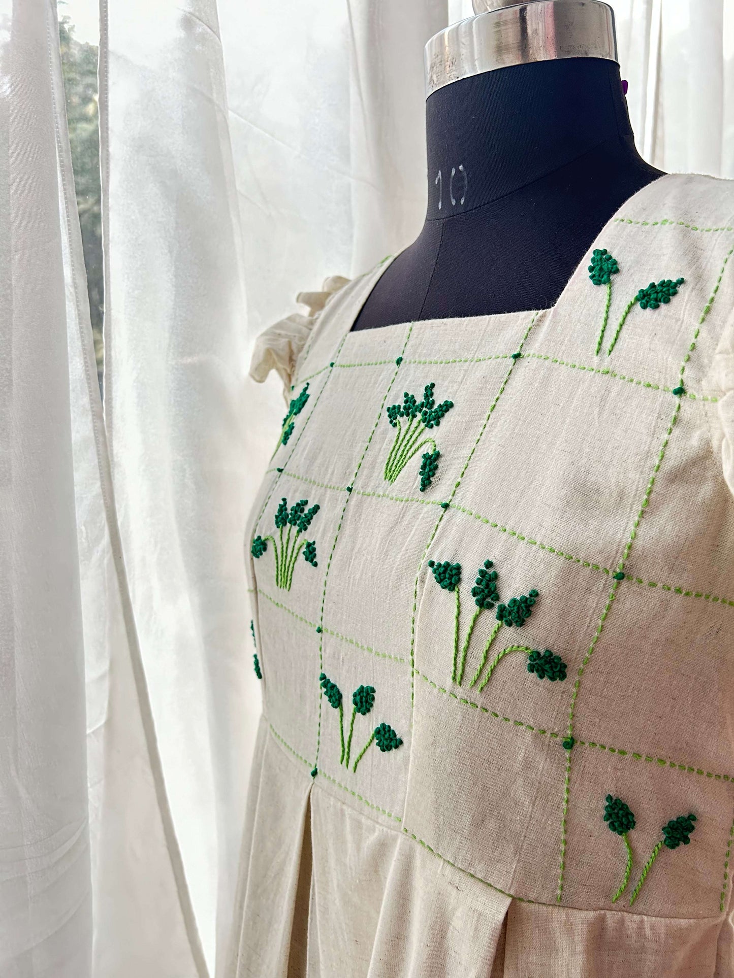 Green Ophelia Hand Embroidered Dress
