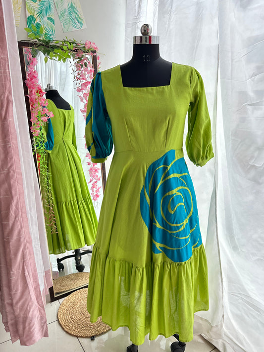 Green Rosette Dress
