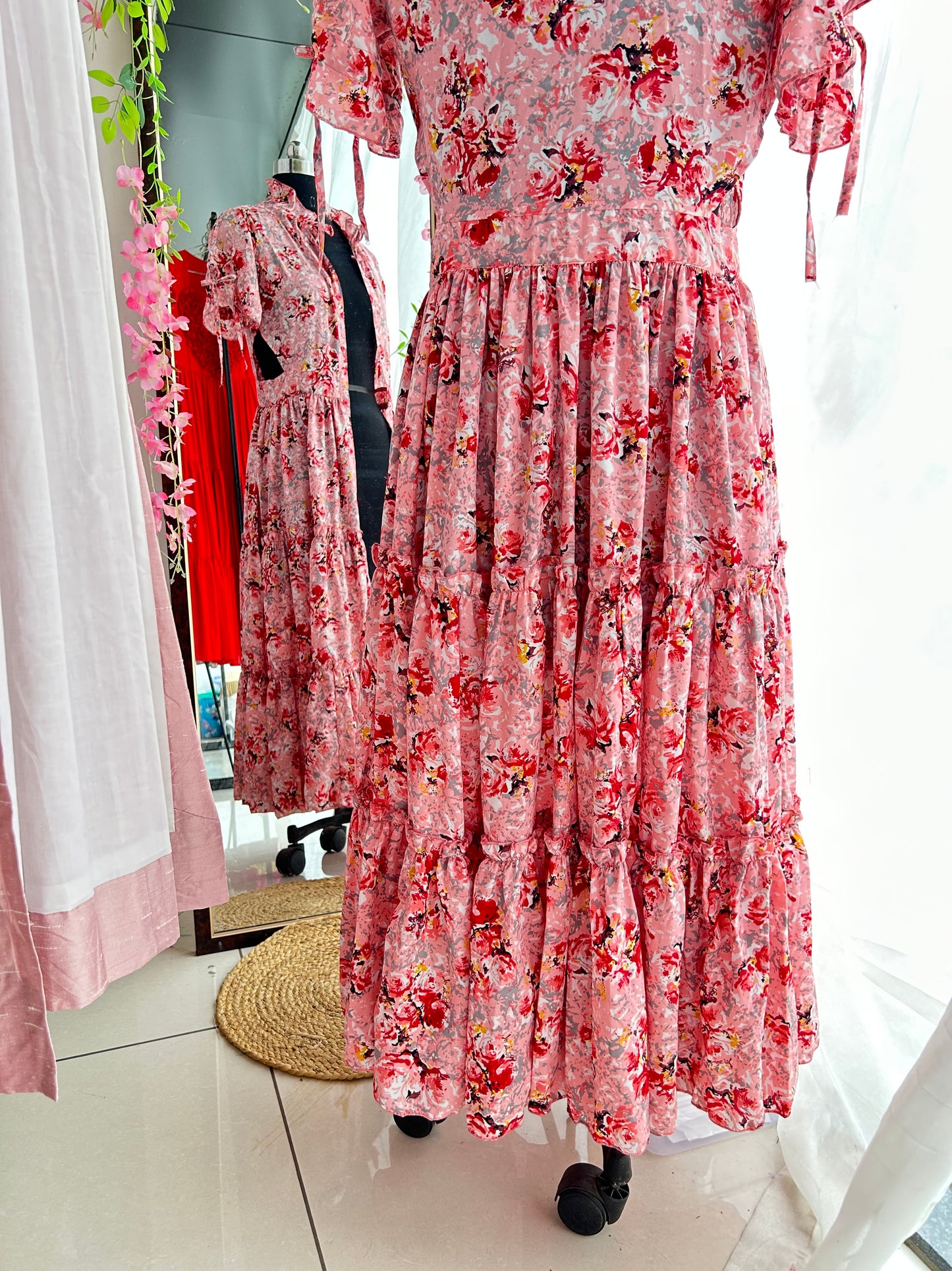 Red Rose Shirt Dress