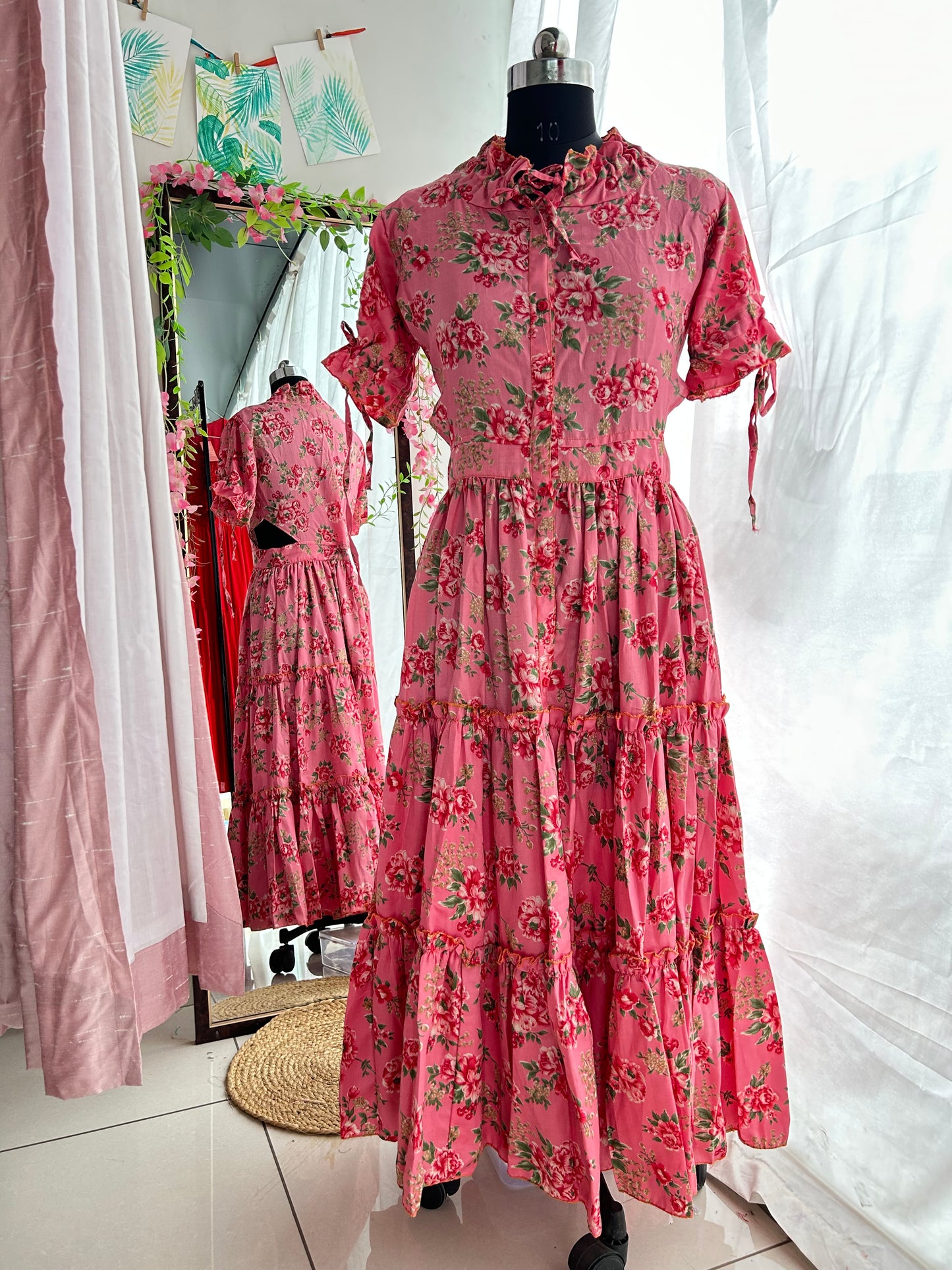 Pink Peony Shirt Dress