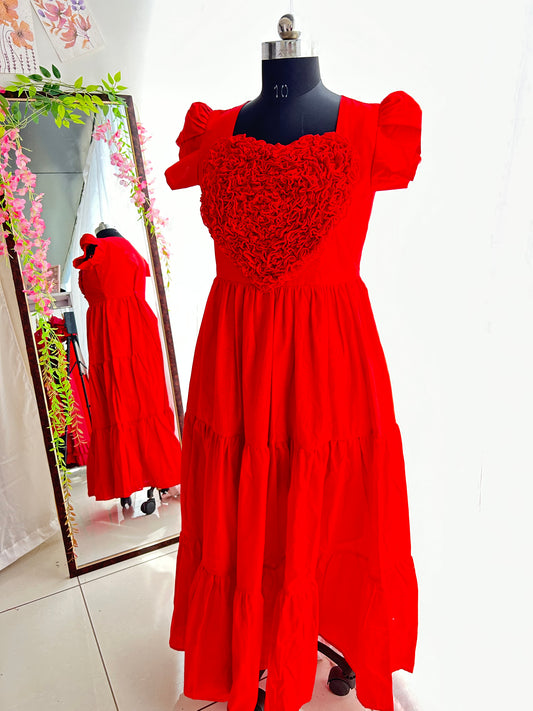 3 Tiered Red Heart Dress