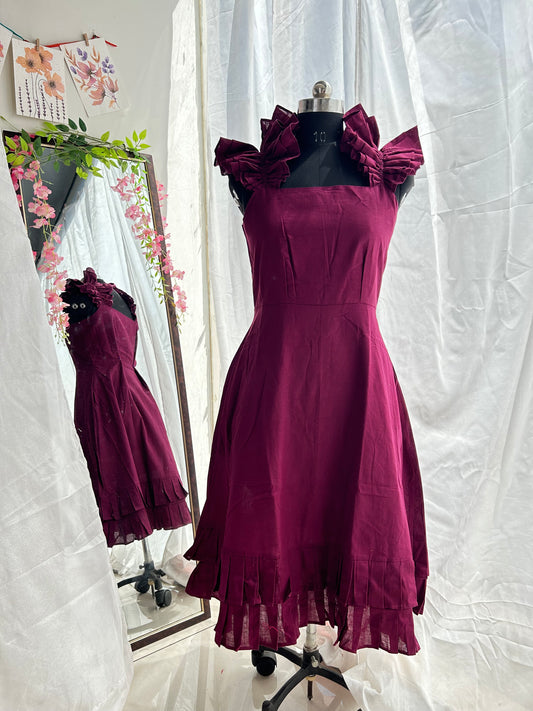 Wine Camille Dress
