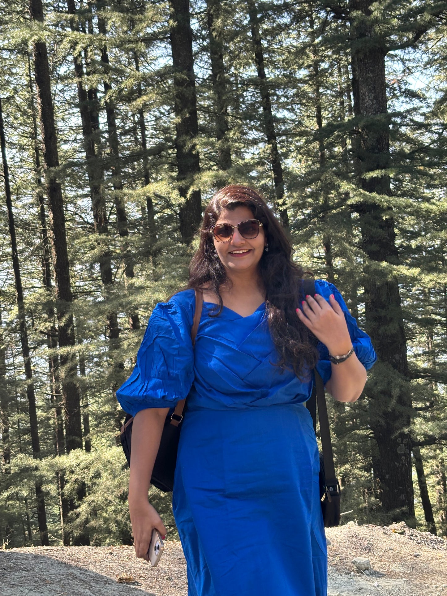 Blue Lara Bamboo Bodice Dress