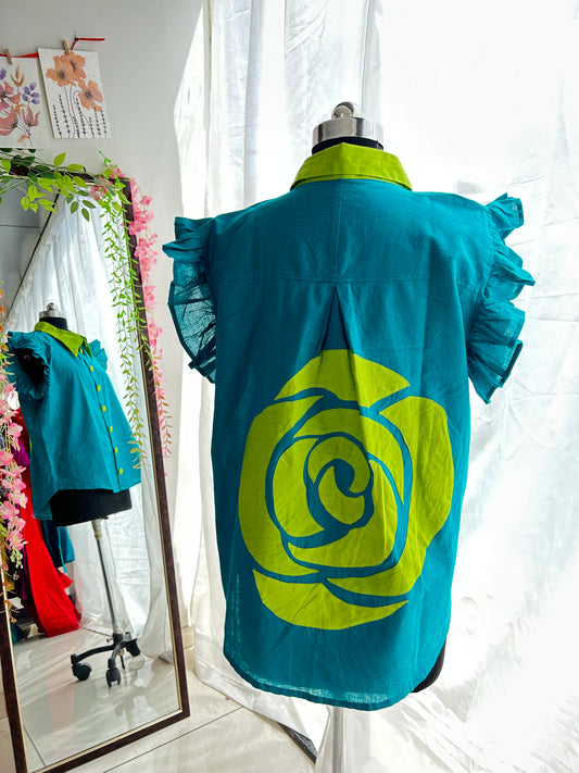 Rossete Shirt Teal Blue Green