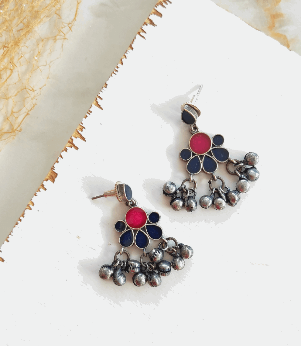 Shilpa enameled ghungroo earrings