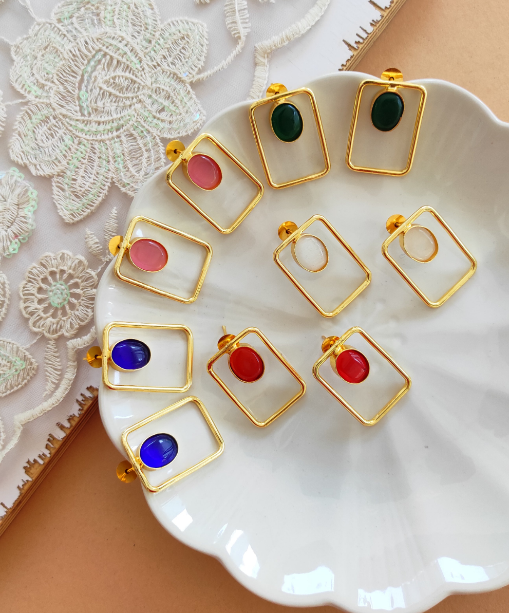 Rectangle stone studs