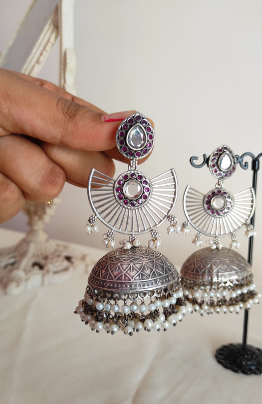 Rajsi silver lookalike Jhumka