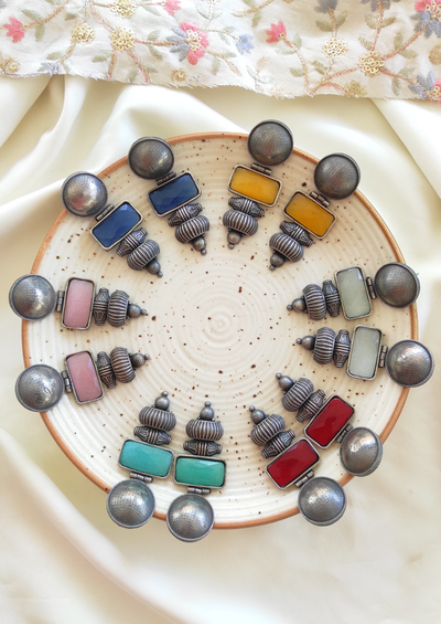 Bindu silver tone earrings