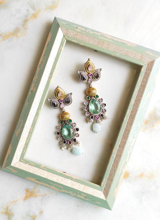 Apsara dual tone statement earrings