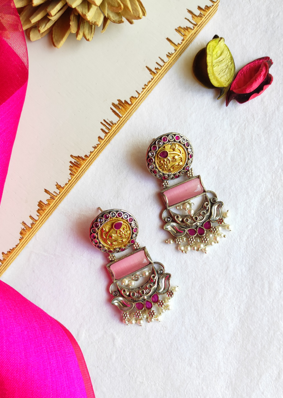 Pinky dualtone earrings
