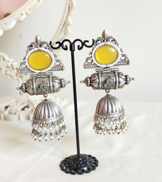 Vimi statement silver lookalike Jhumka