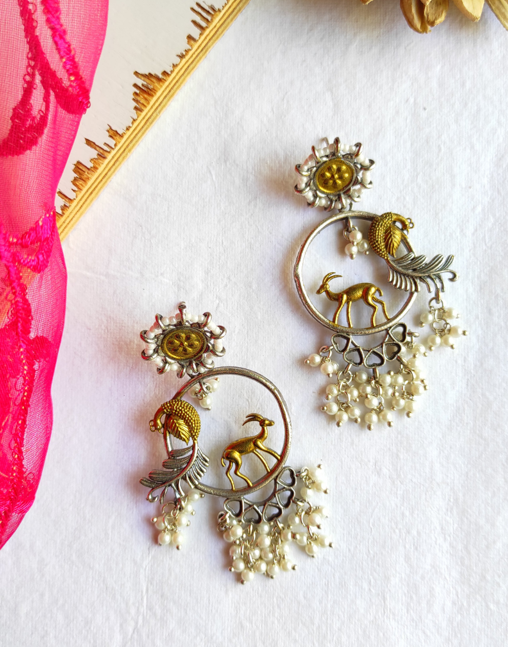 Hirni dualtone earrings