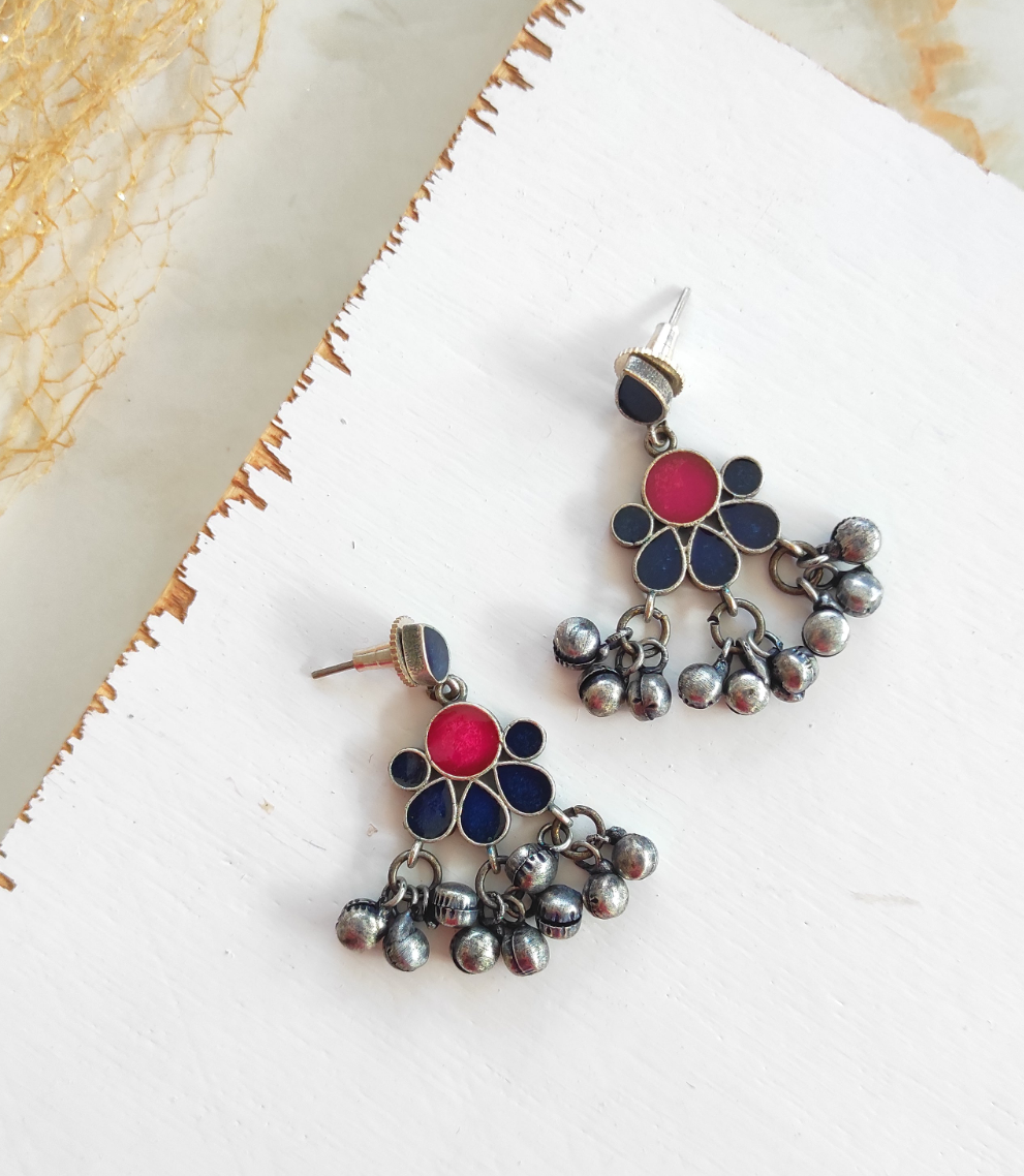 Shilpa enameled ghungroo earrings