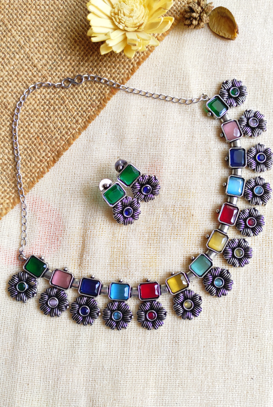 Shailly oxidised necklace set