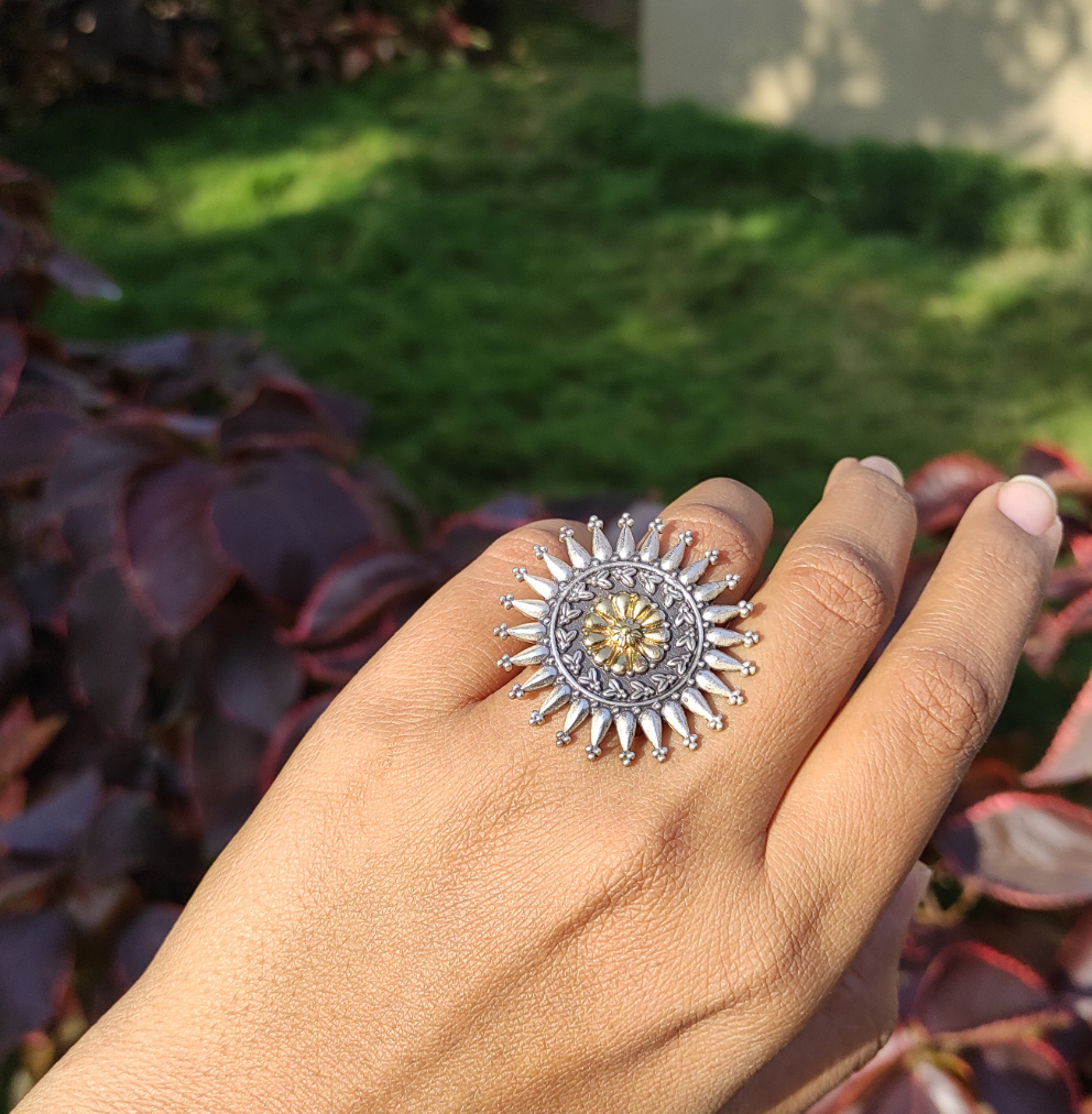 Chakra dual tone ring