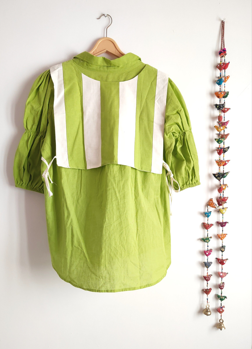 Green Heart Applique Vest Shirt Set