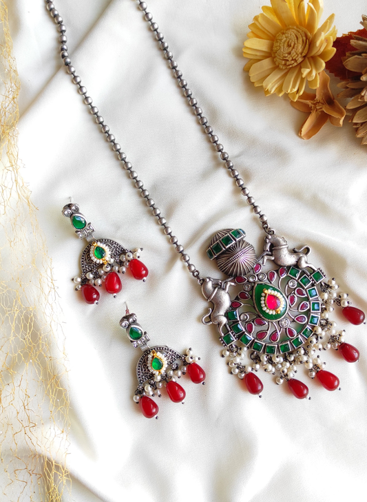 Ashva silver lookalike chain necklace