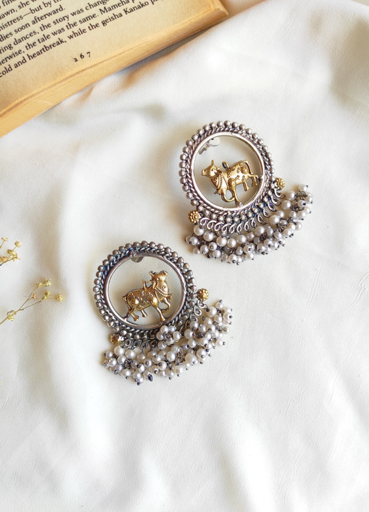 Nandi dual tone earrings