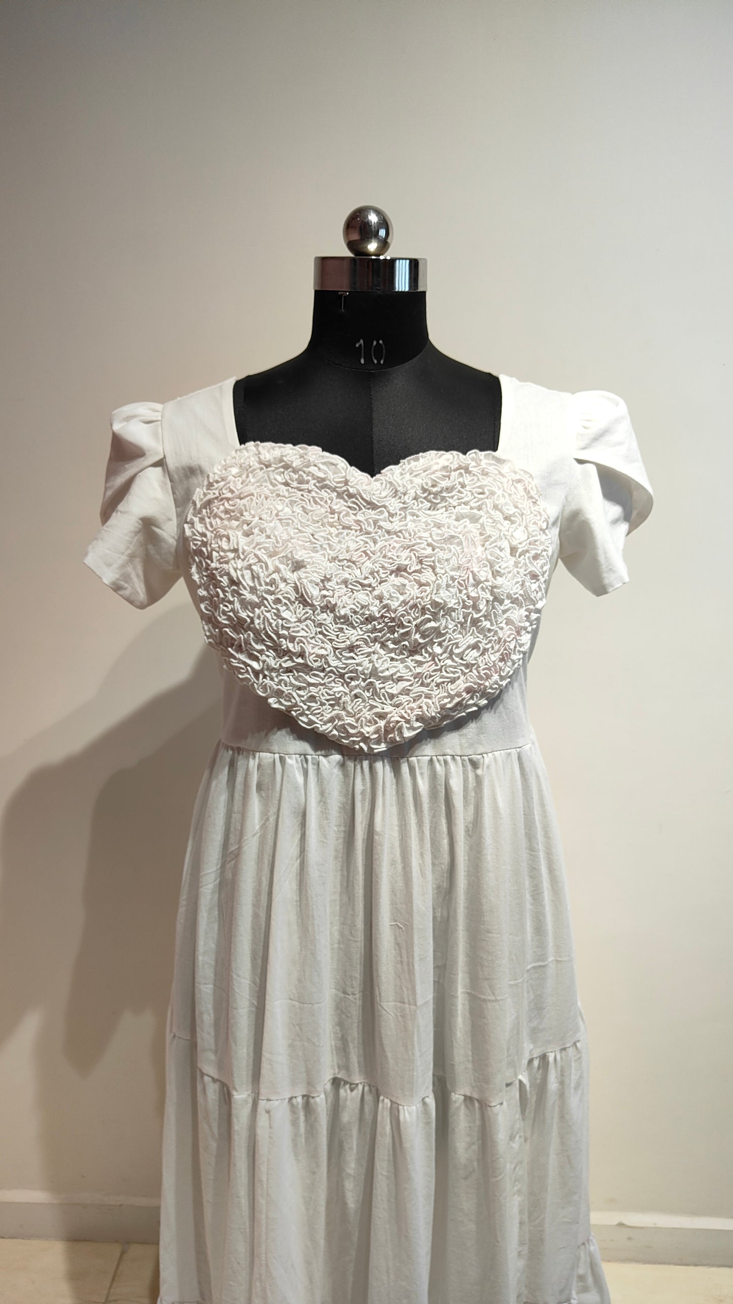 3 Tiered White Heart Dress