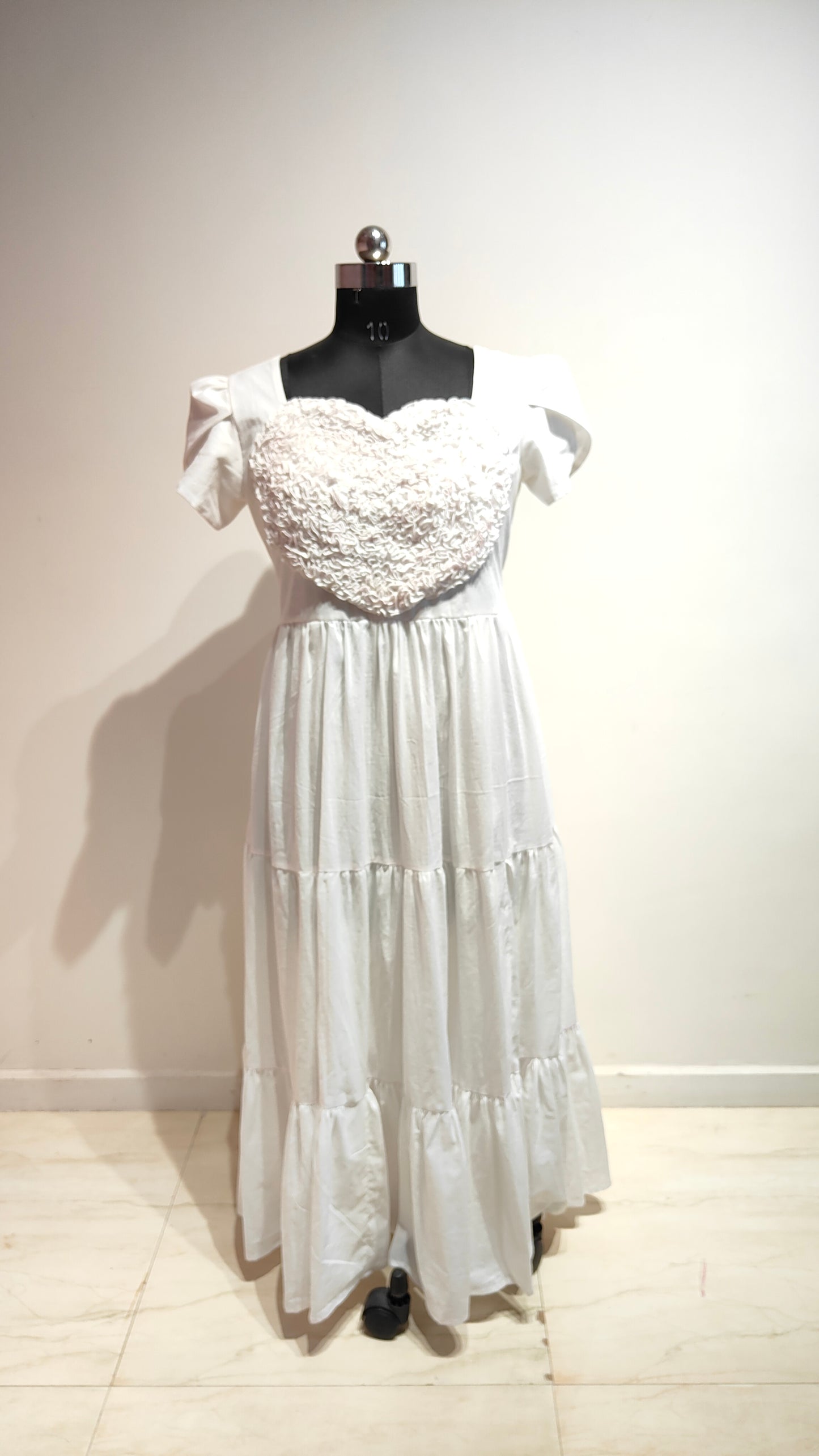 3 Tiered White Heart Dress