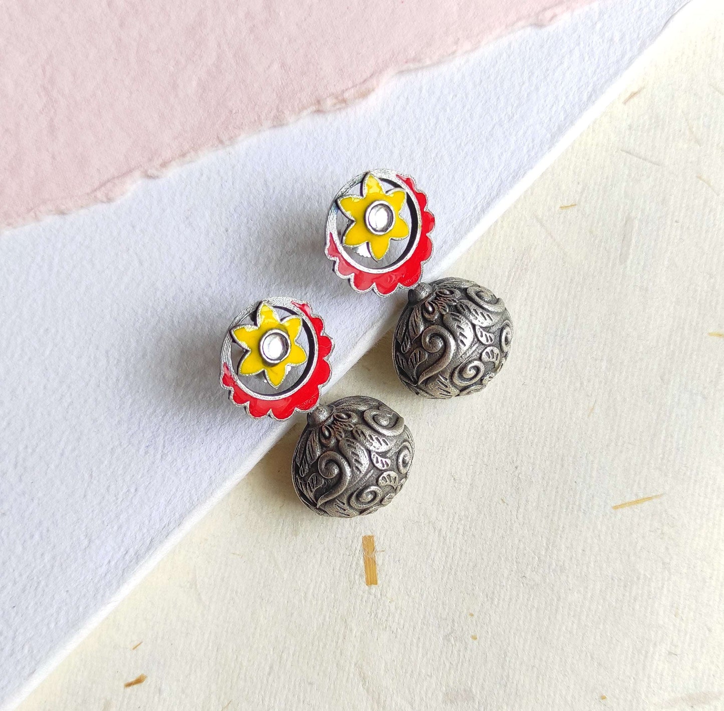Veera meenakari enameled studs earrings