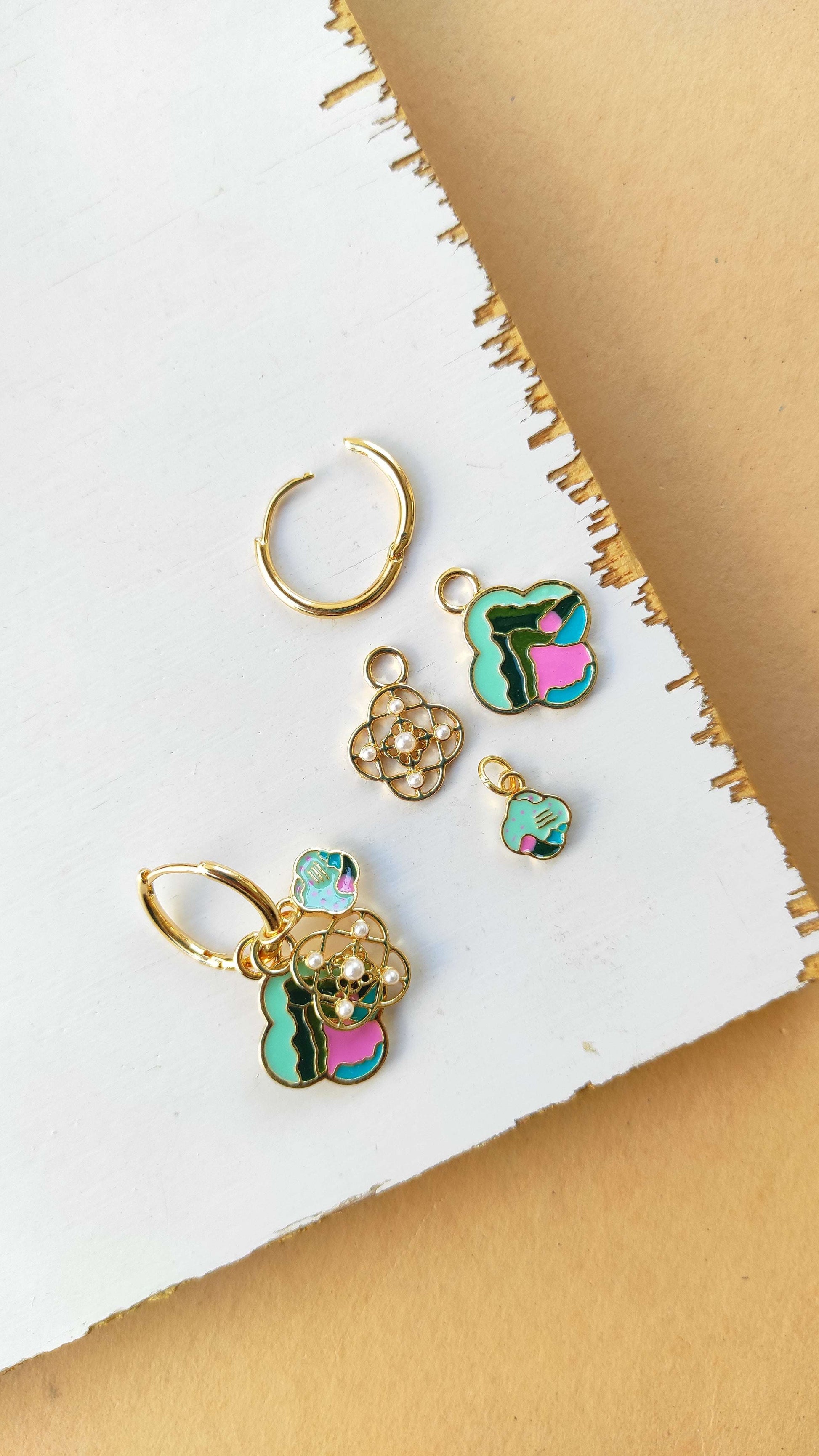 Moroccan Enameled Hoops 006