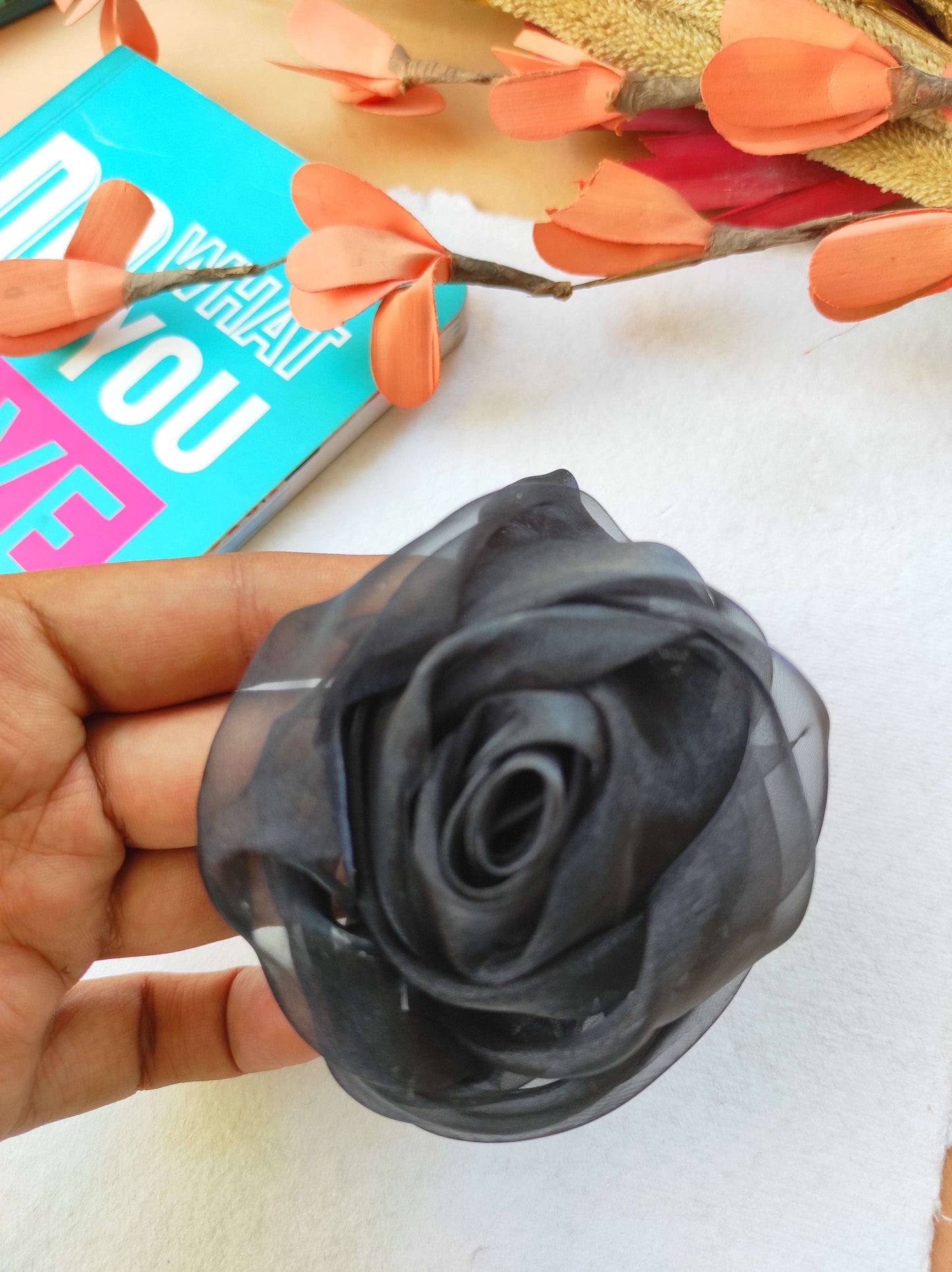 Tissue handmade Rose scrunchy