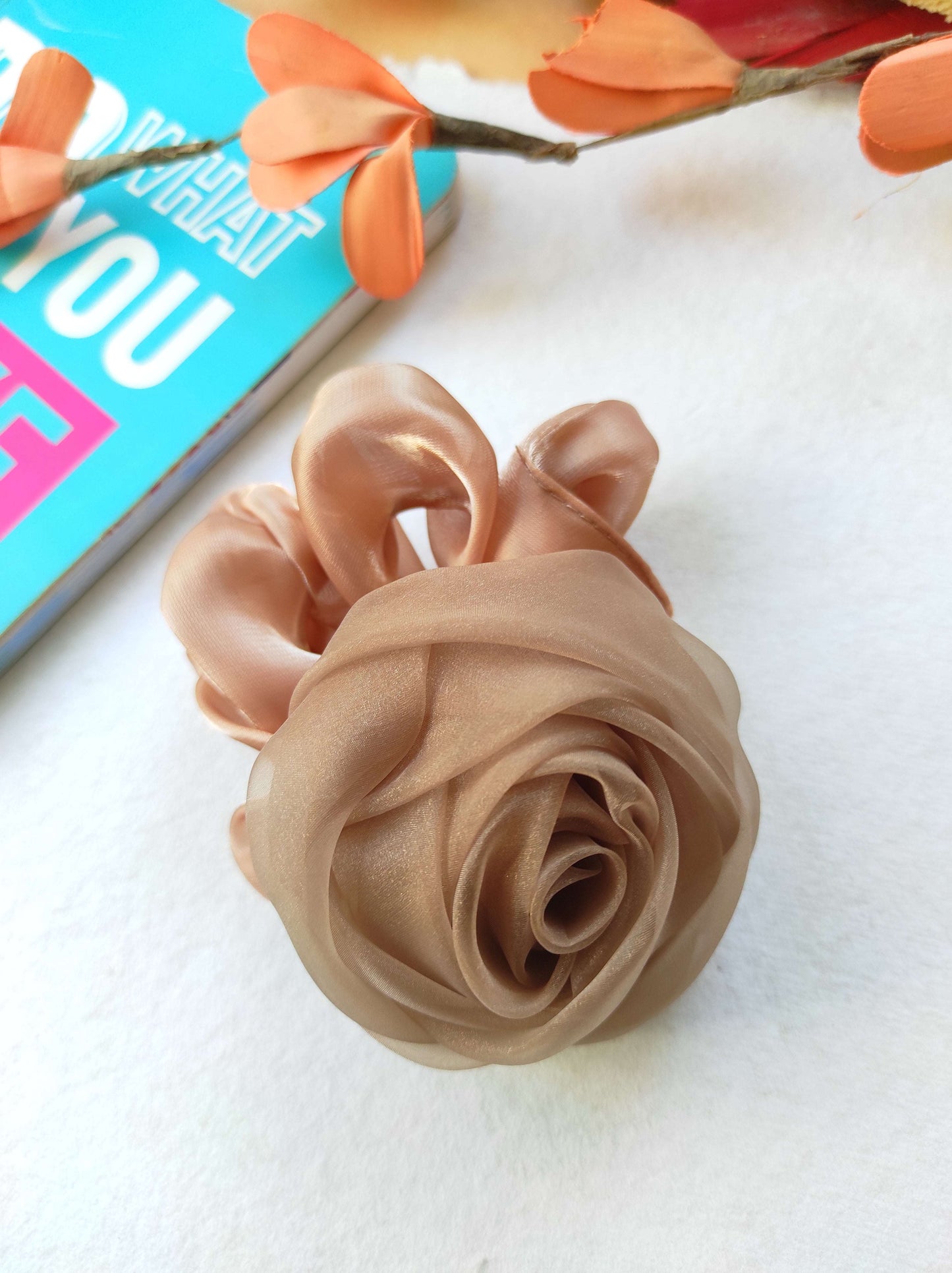 Tissue handmade Rose scrunchy