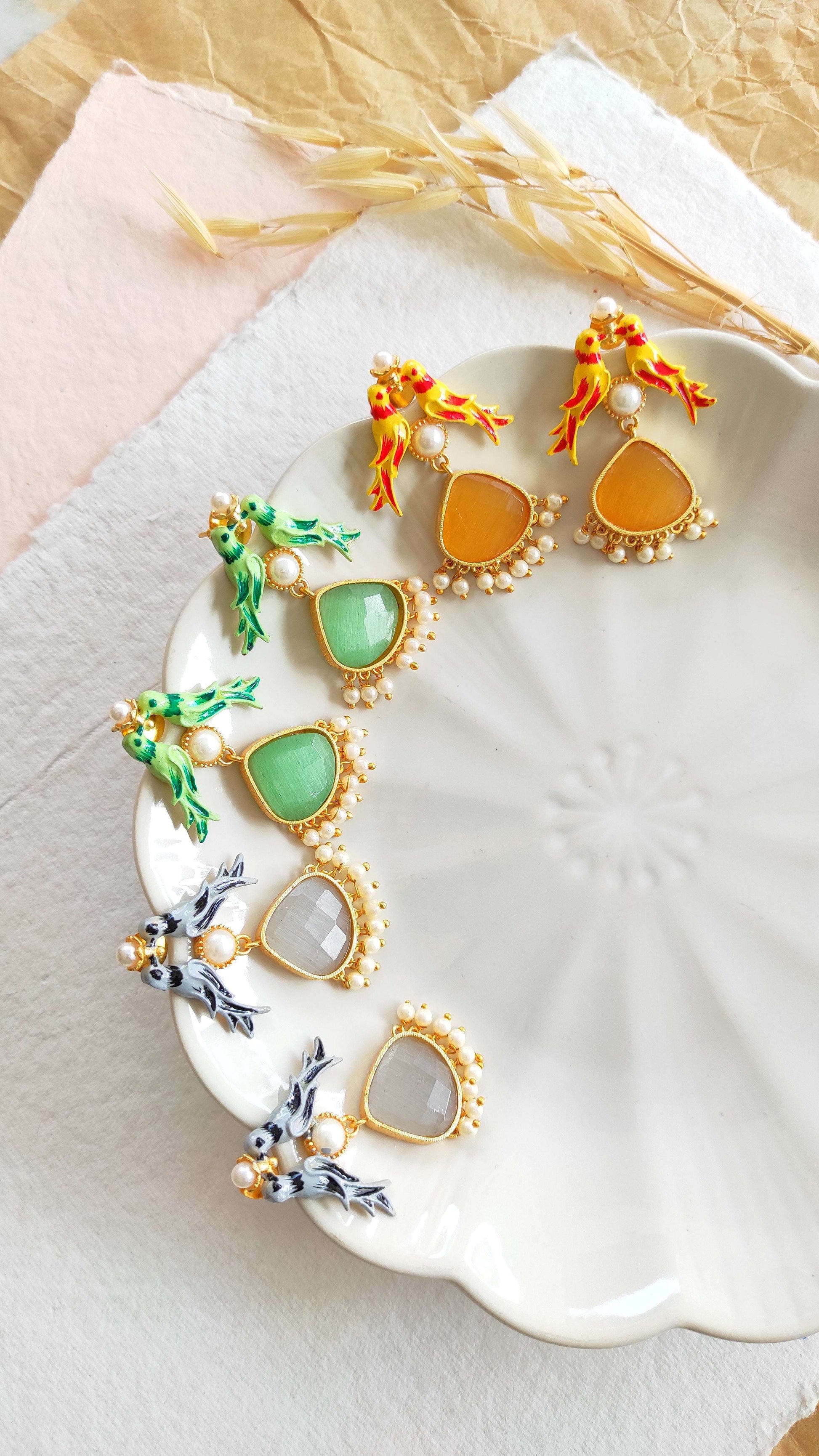 Panchhi golden earrings