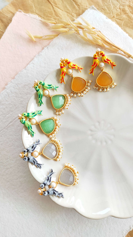 Panchhi golden earrings